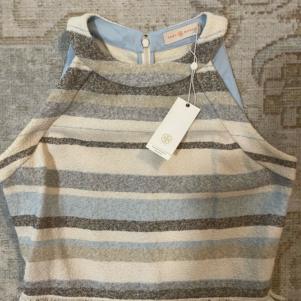 NWT! TORY BURCH STRIPED MINI DRESS- size 6 - Picture 6 of 13
